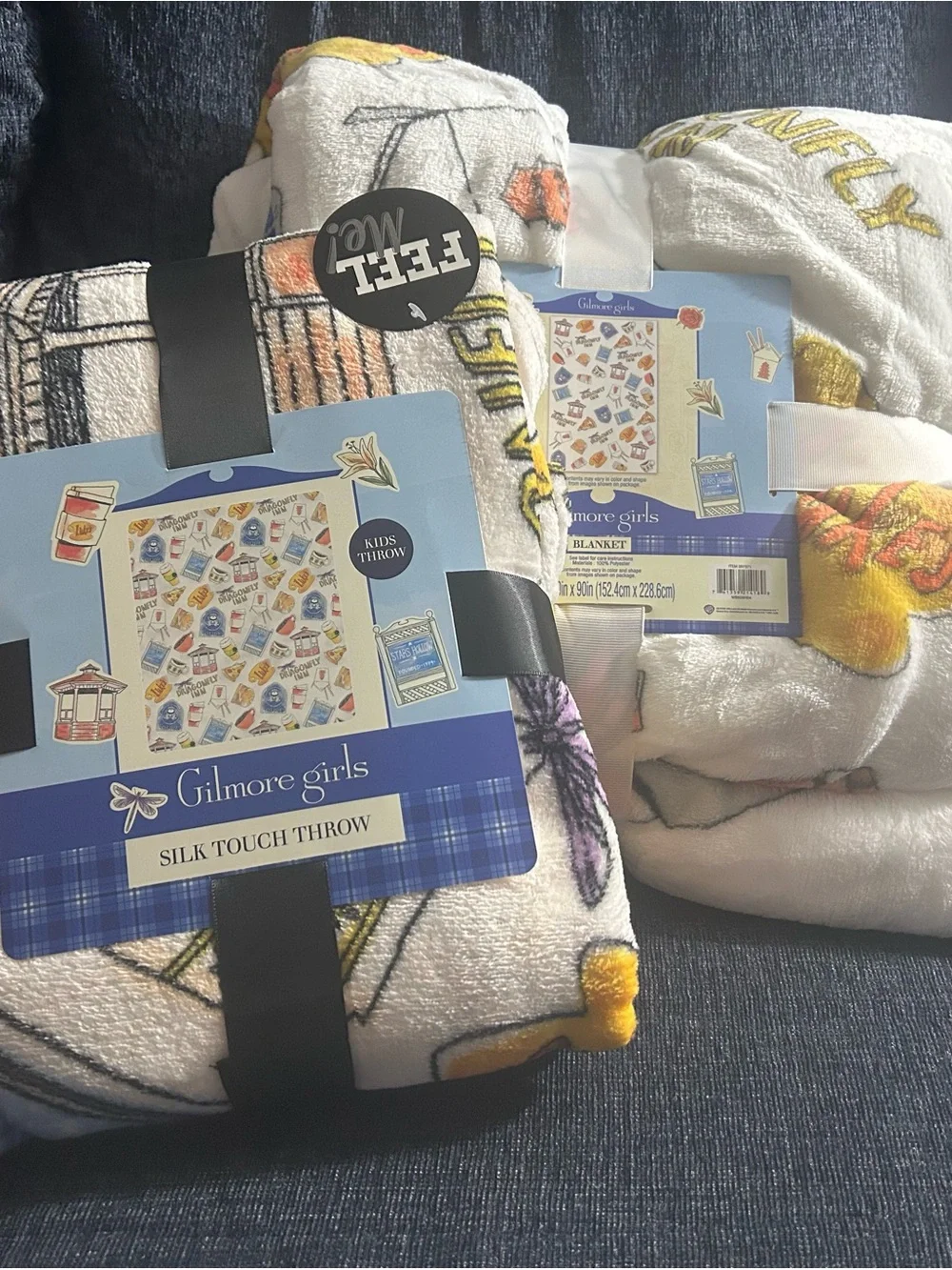 Cream and Yellow Silk-Touch Throw Blanket